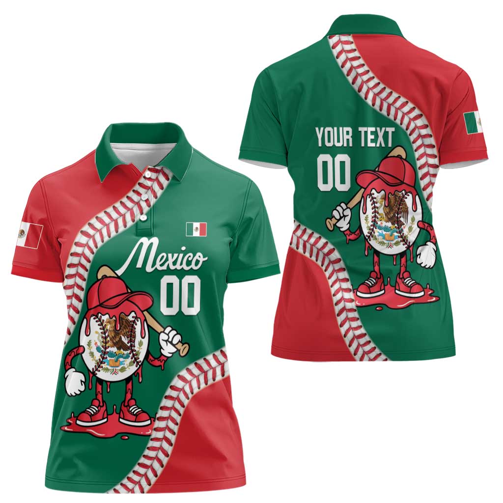Mexico 2026 Baseball Custom Women Polo Shirt Go Champions Drip Style