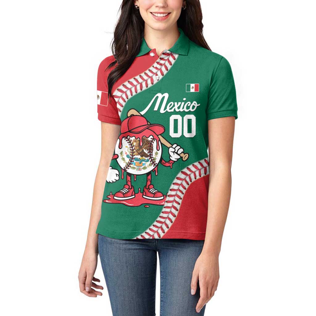 Mexico 2026 Baseball Custom Women Polo Shirt Go Champions Drip Style