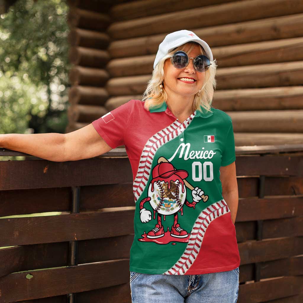 Mexico 2026 Baseball Custom Women Polo Shirt Go Champions Drip Style