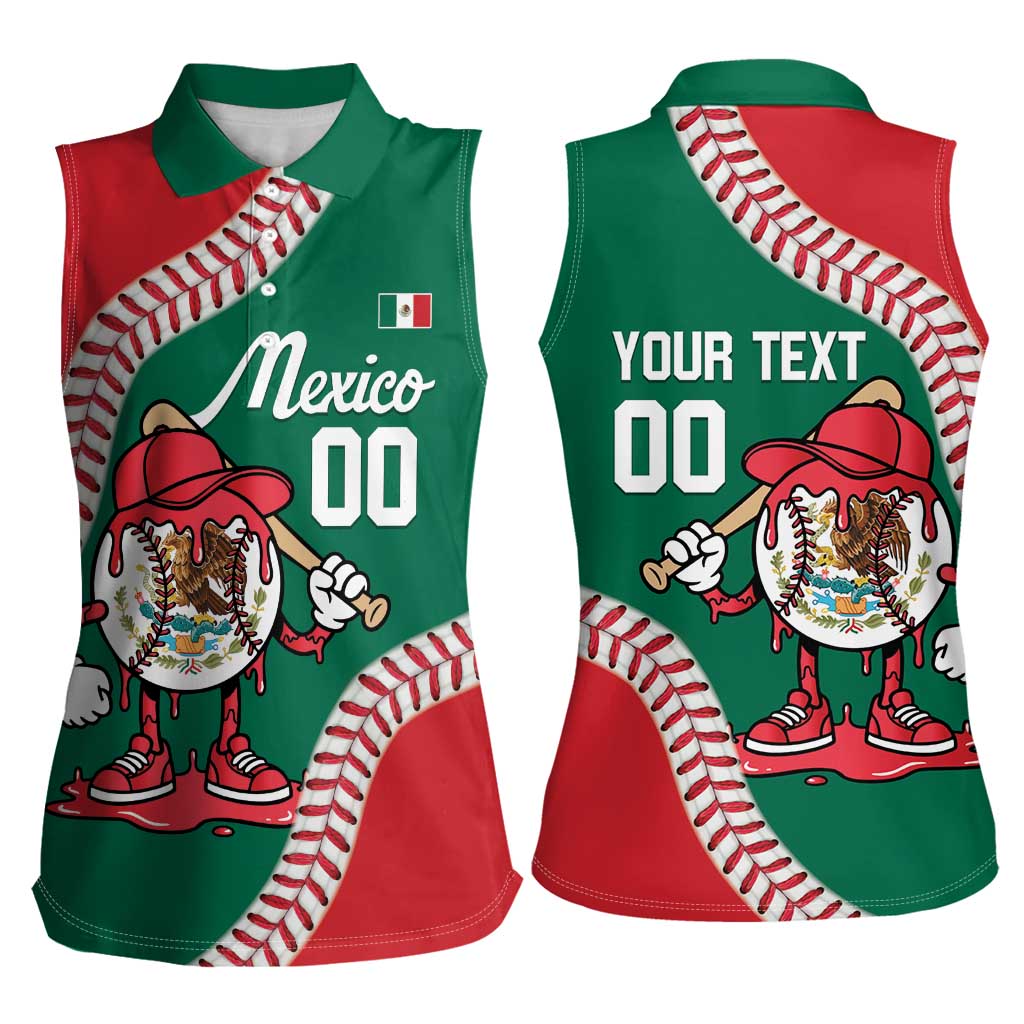 Mexico 2026 Baseball Custom Women Sleeveless Polo Shirt Go Champions Drip Style