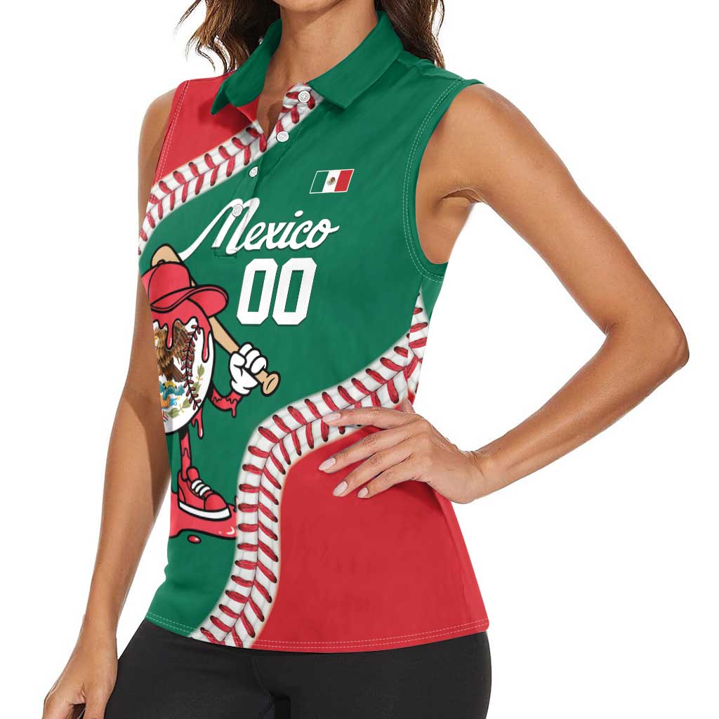 Mexico 2026 Baseball Custom Women Sleeveless Polo Shirt Go Champions Drip Style