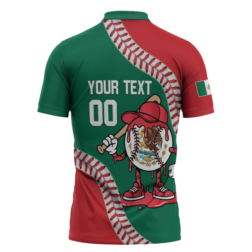 Mexico 2026 Baseball Custom Zipper Polo Shirt Go Champions Drip Style