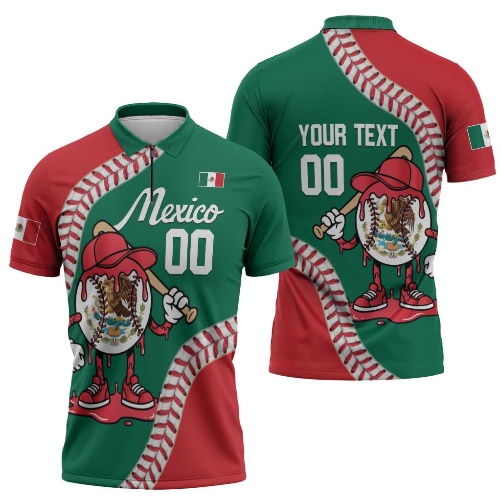 Mexico 2026 Baseball Custom Zipper Polo Shirt Go Champions Drip Style