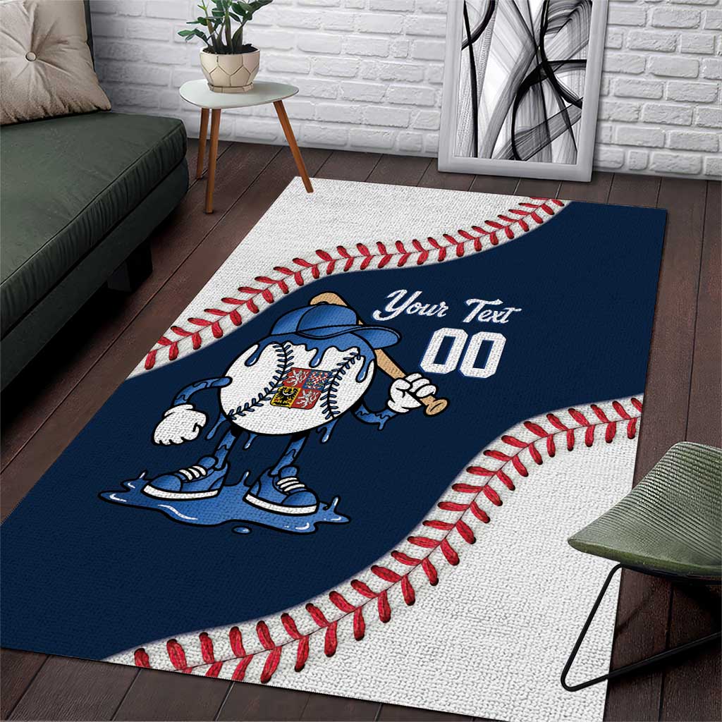 Czech Republic 2026 Baseball Custom Area Rug Go Cesko Drip Style
