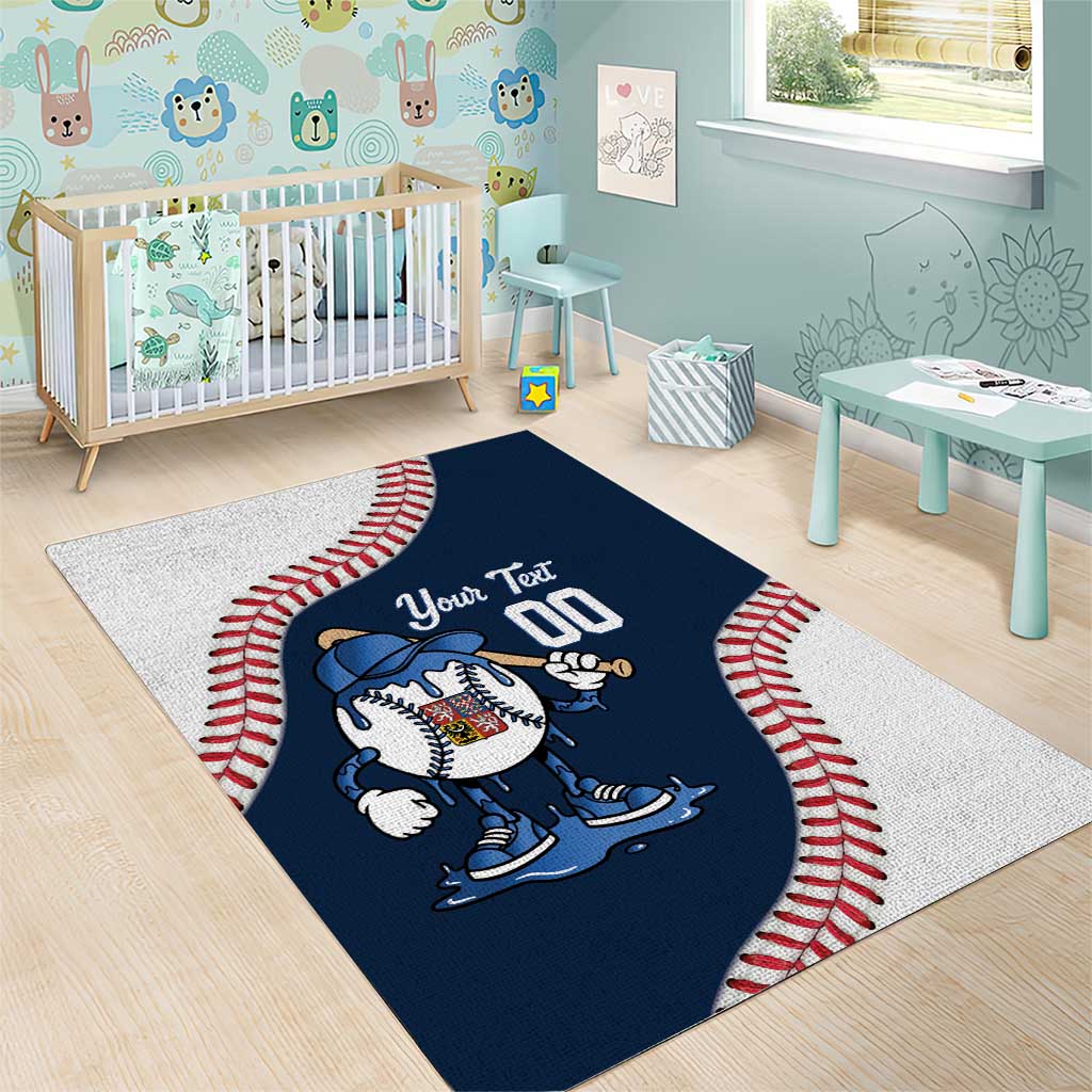 Czech Republic 2026 Baseball Custom Area Rug Go Cesko Drip Style