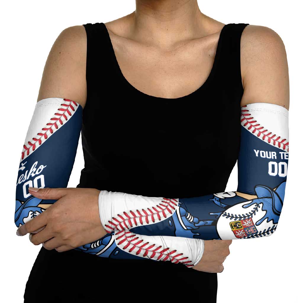 Czech Republic 2026 Baseball Custom Arm Sleeves Go Cesko Drip Style