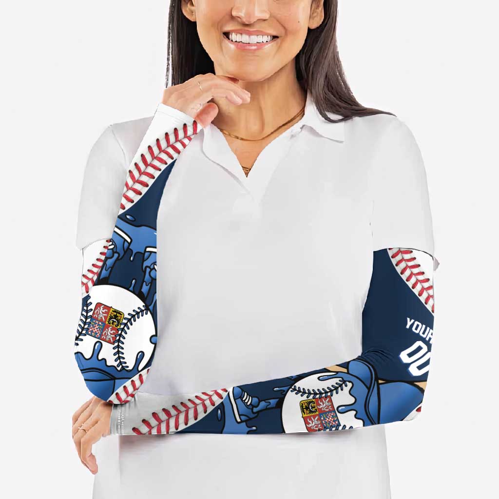 Czech Republic 2026 Baseball Custom Arm Sleeves Go Cesko Drip Style
