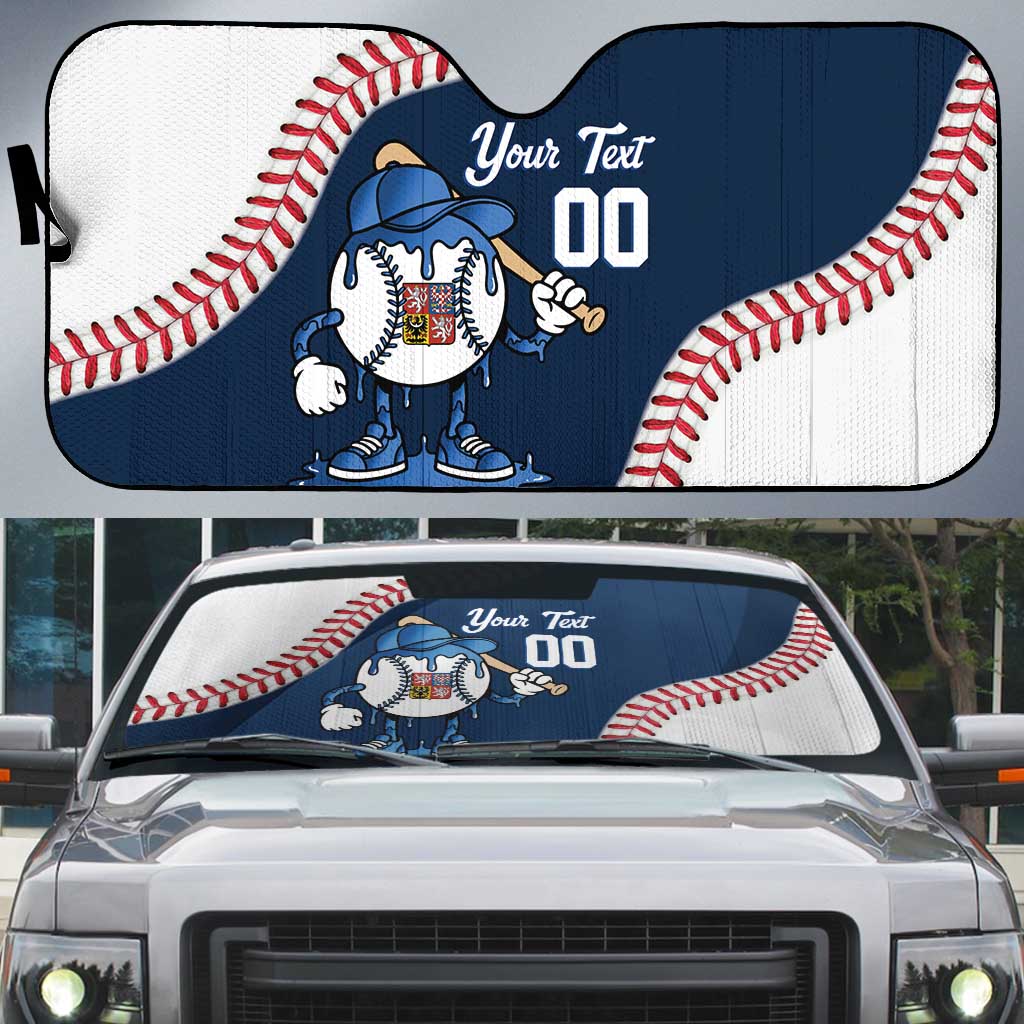 Czech Republic 2026 Baseball Custom Auto Sun Shade Go Cesko Drip Style