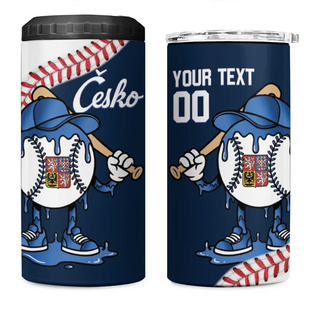 Czech Republic 2026 Baseball Custom 4 in 1 Can Cooler Tumbler Go Cesko Drip Style