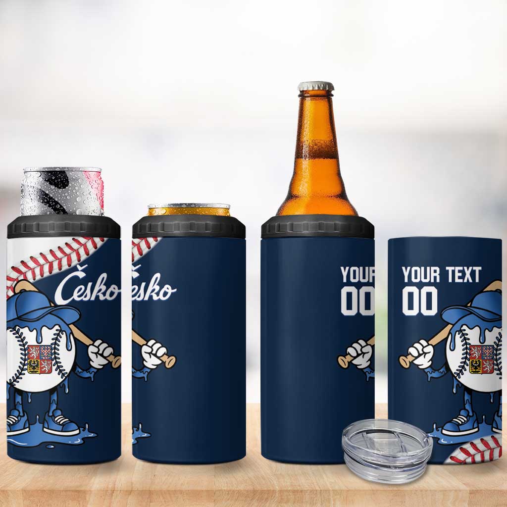 Czech Republic 2026 Baseball Custom 4 in 1 Can Cooler Tumbler Go Cesko Drip Style
