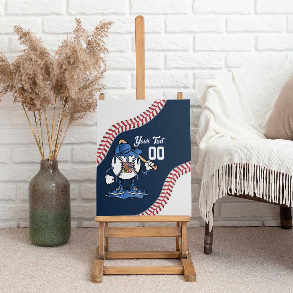 Czech Republic 2026 Baseball Custom Canvas Wall Art Go Cesko Drip Style