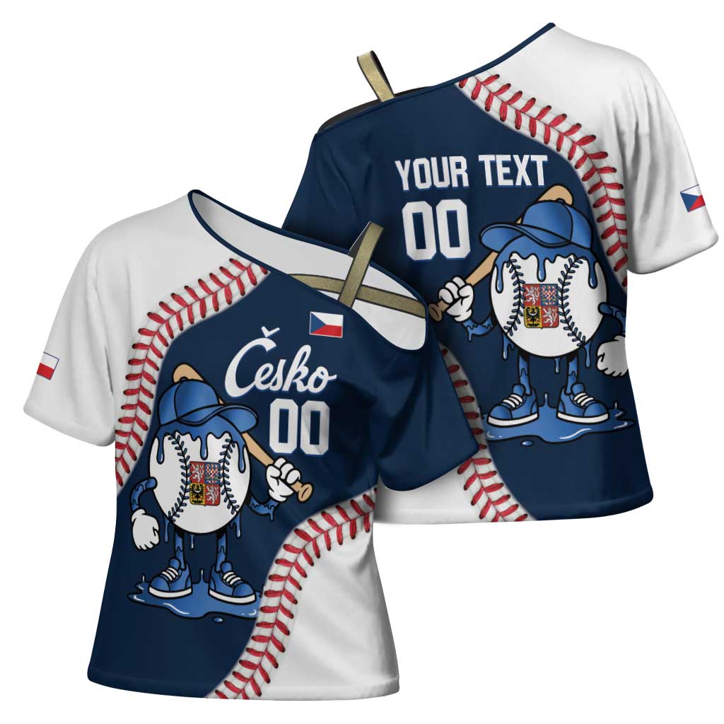 Czech Republic 2026 Baseball Custom Cross Shoulder Shirt Go Cesko Drip Style