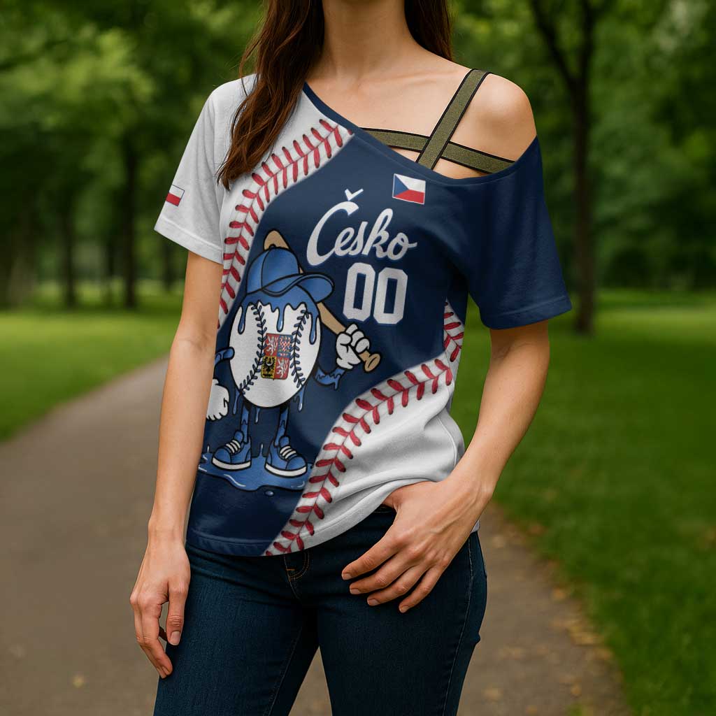 Czech Republic 2026 Baseball Custom Cross Shoulder Shirt Go Cesko Drip Style