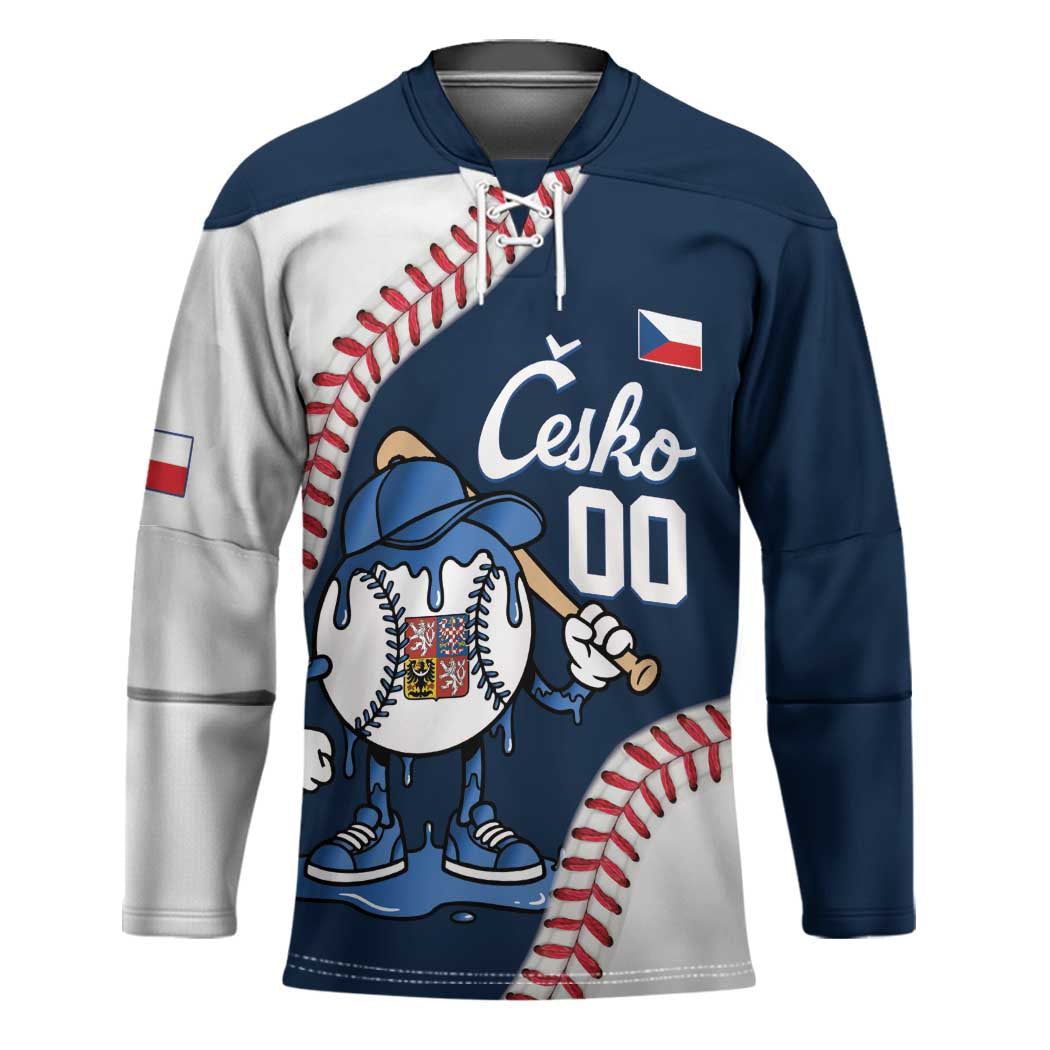 Czech Republic 2026 Baseball Custom Hockey Jersey Go Cesko Drip Style