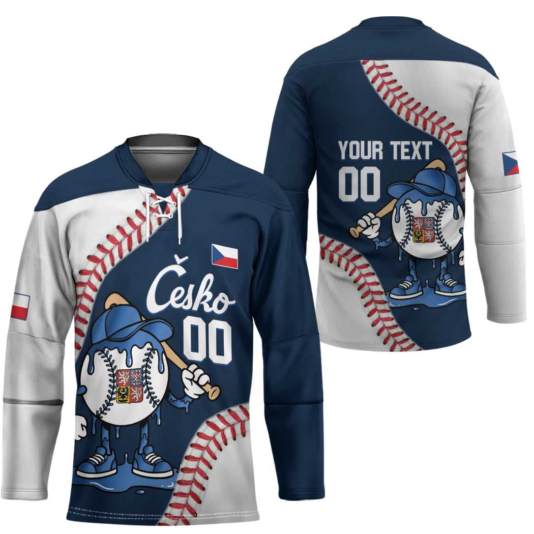 Czech Republic 2026 Baseball Custom Hockey Jersey Go Cesko Drip Style