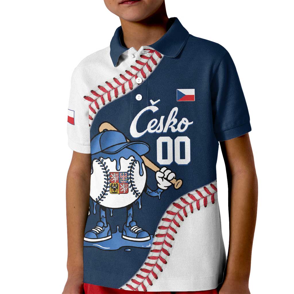 Czech Republic 2026 Baseball Custom Kid Polo Shirt Go Cesko Drip Style