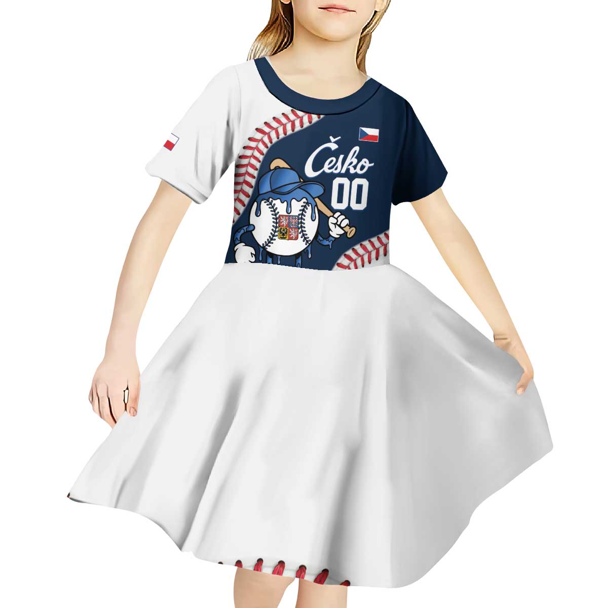 Czech Republic 2026 Baseball Custom Kid Short Sleeve Dress Go Cesko Drip Style