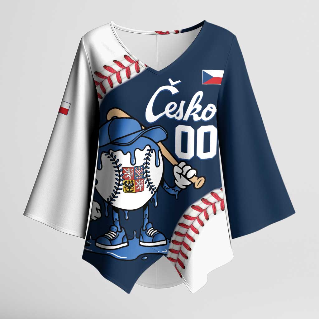 Czech Republic 2026 Baseball Custom Kimono Sleeve Blouse Go Cesko Drip Style