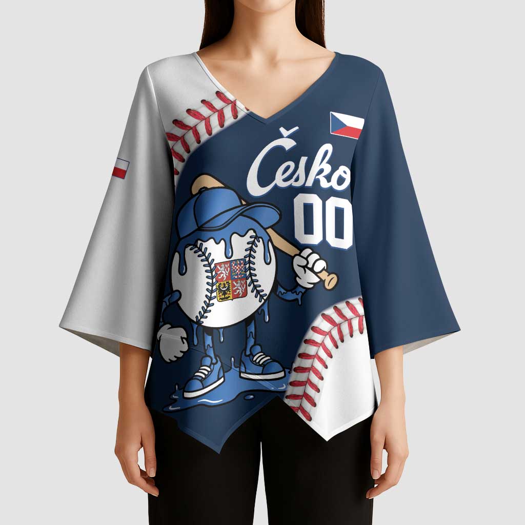 Czech Republic 2026 Baseball Custom Kimono Sleeve Blouse Go Cesko Drip Style