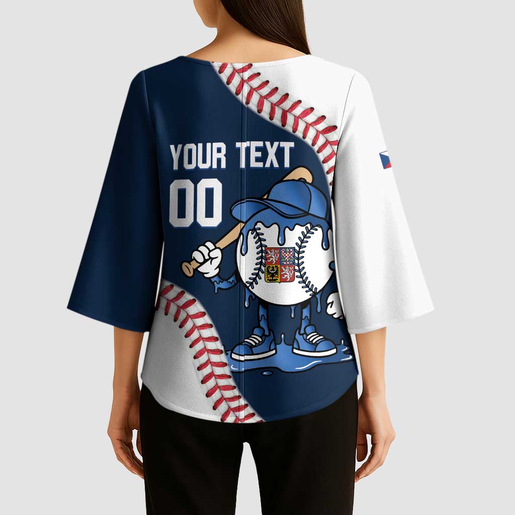 Czech Republic 2026 Baseball Custom Kimono Sleeve Blouse Go Cesko Drip Style