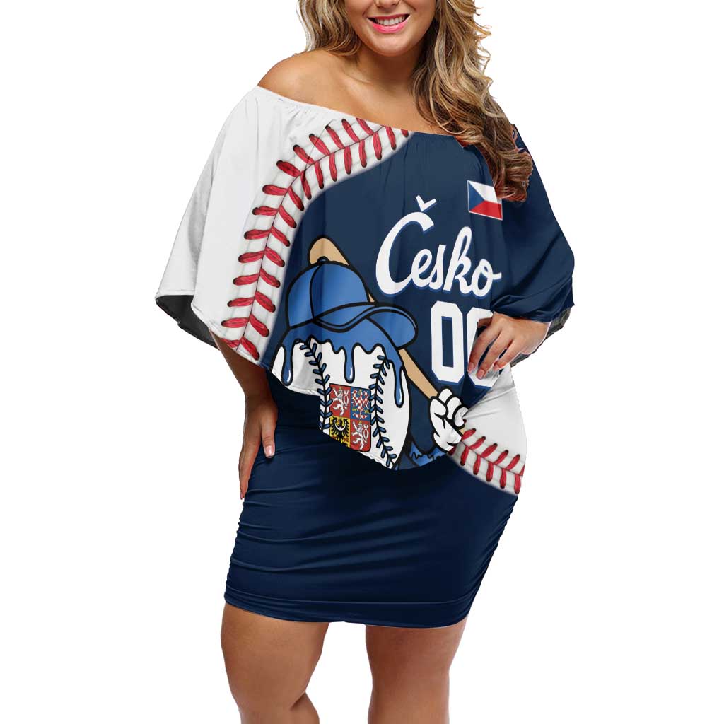 Czech Republic 2026 Baseball Custom Off Shoulder Short Dress Go Cesko Drip Style