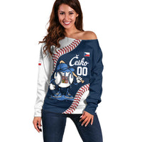 Czech Republic 2026 Baseball Custom Off Shoulder Sweater Go Cesko Drip Style