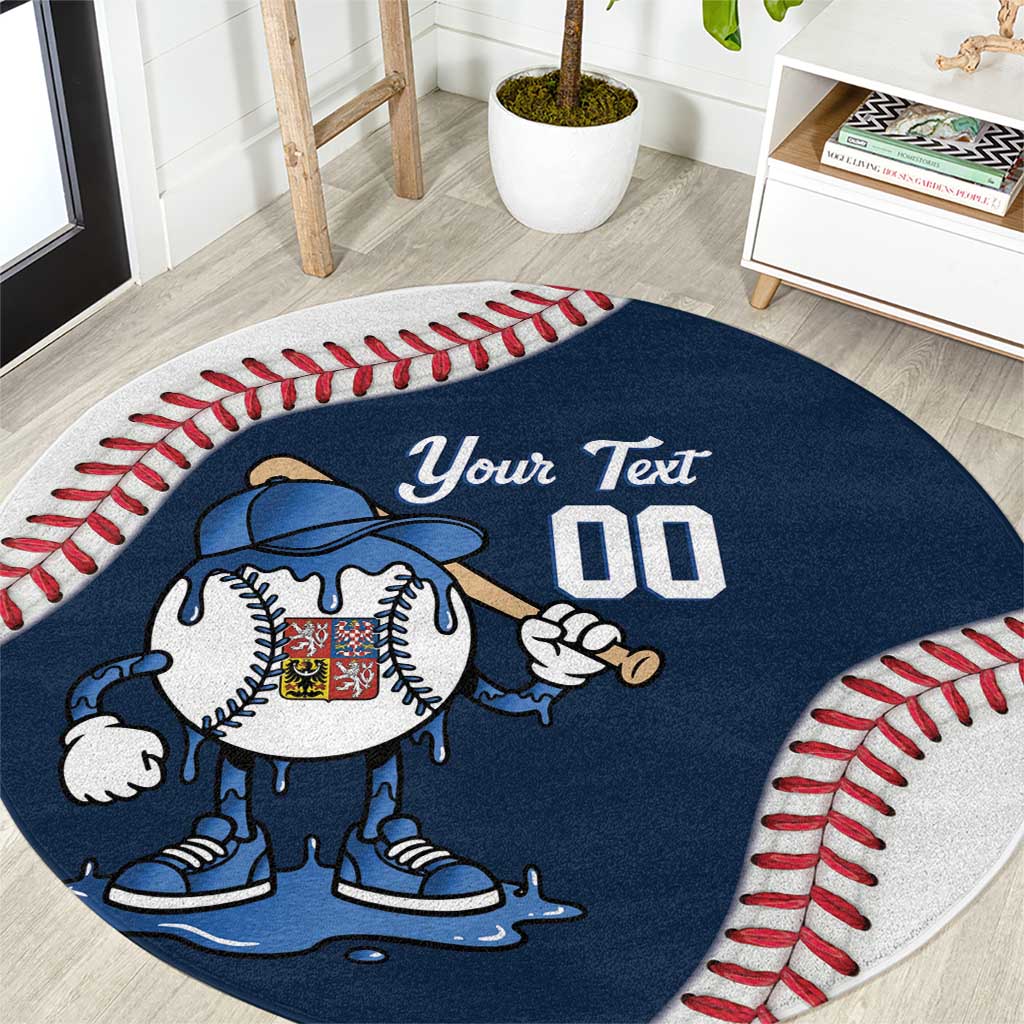Czech Republic 2026 Baseball Custom Round Carpet Go Cesko Drip Style