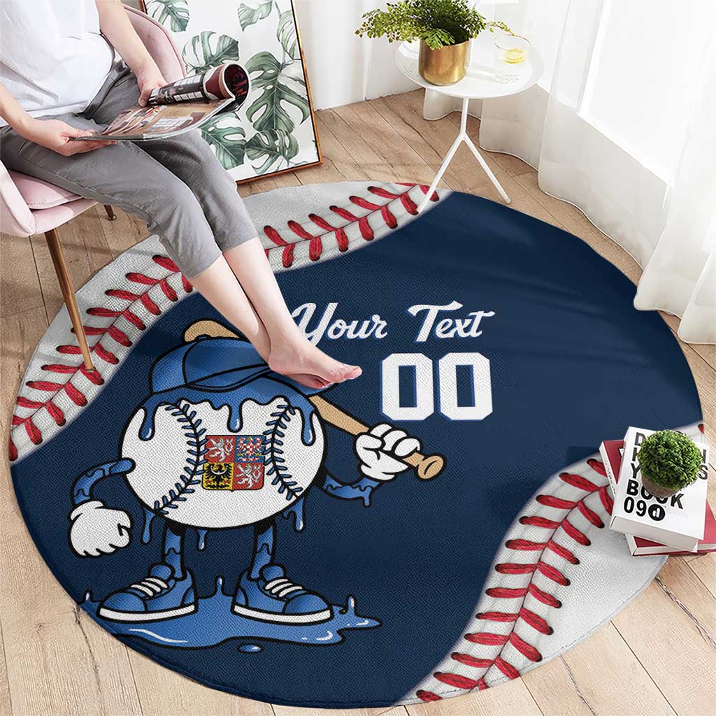 Czech Republic 2026 Baseball Custom Round Carpet Go Cesko Drip Style