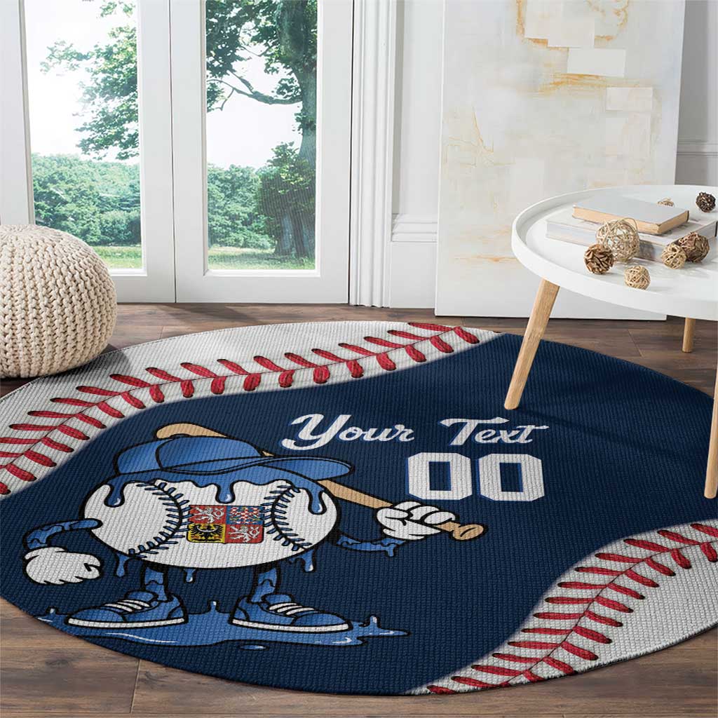 Czech Republic 2026 Baseball Custom Round Carpet Go Cesko Drip Style
