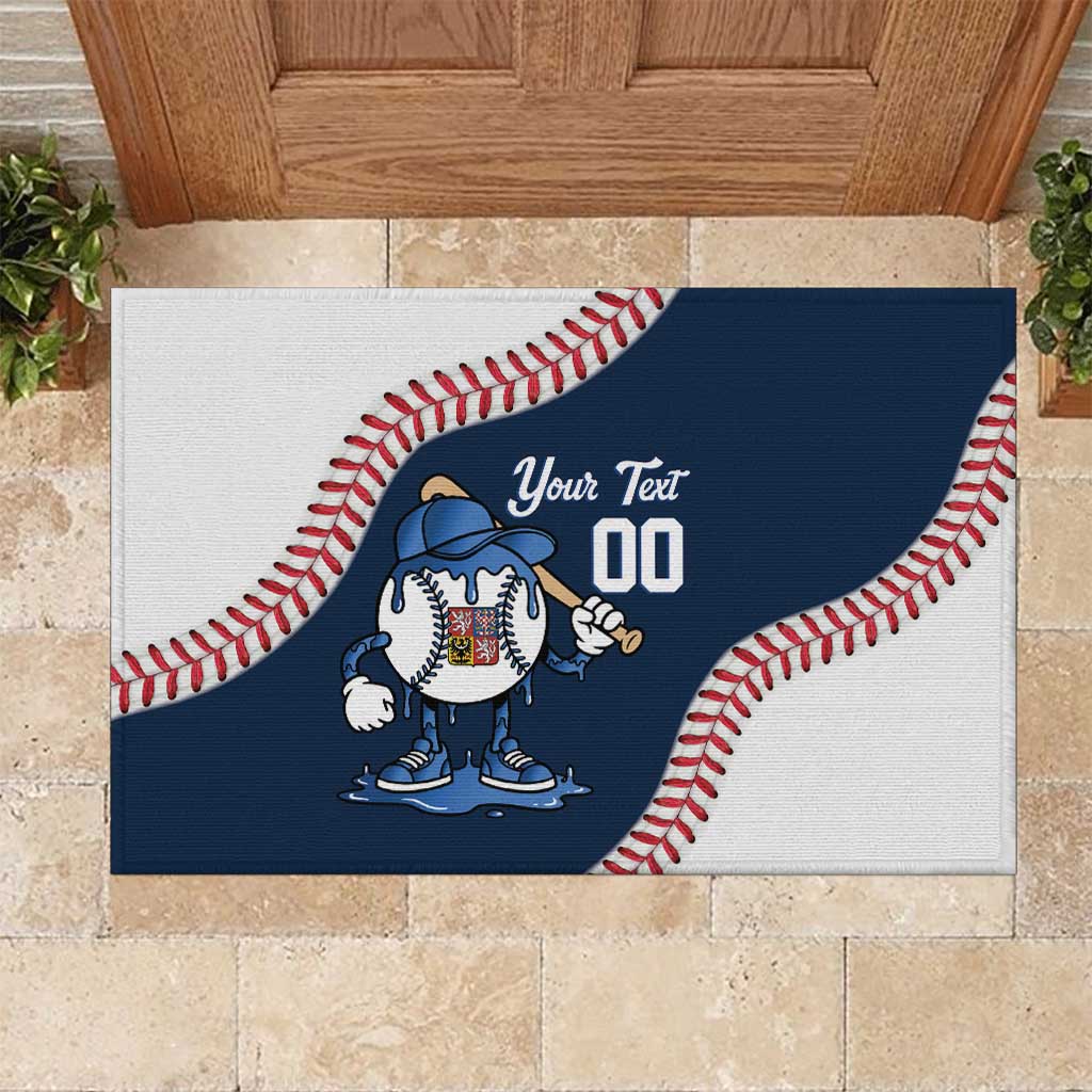 Czech Republic 2026 Baseball Custom Rubber Doormat Go Cesko Drip Style