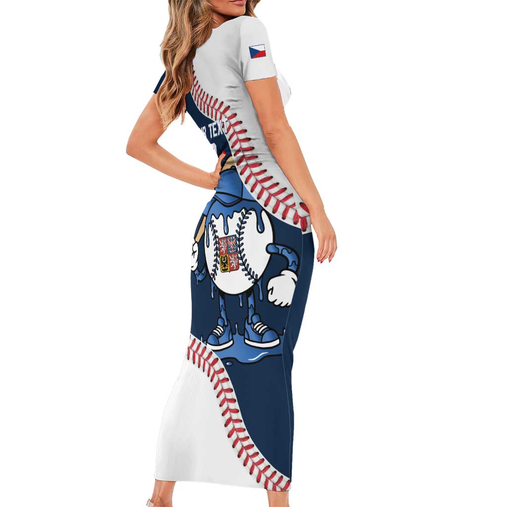 Czech Republic 2026 Baseball Custom Short Sleeve Bodycon Dress Go Cesko Drip Style
