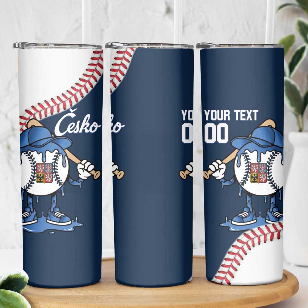 Czech Republic 2026 Baseball Custom Skinny Tumbler Go Cesko Drip Style