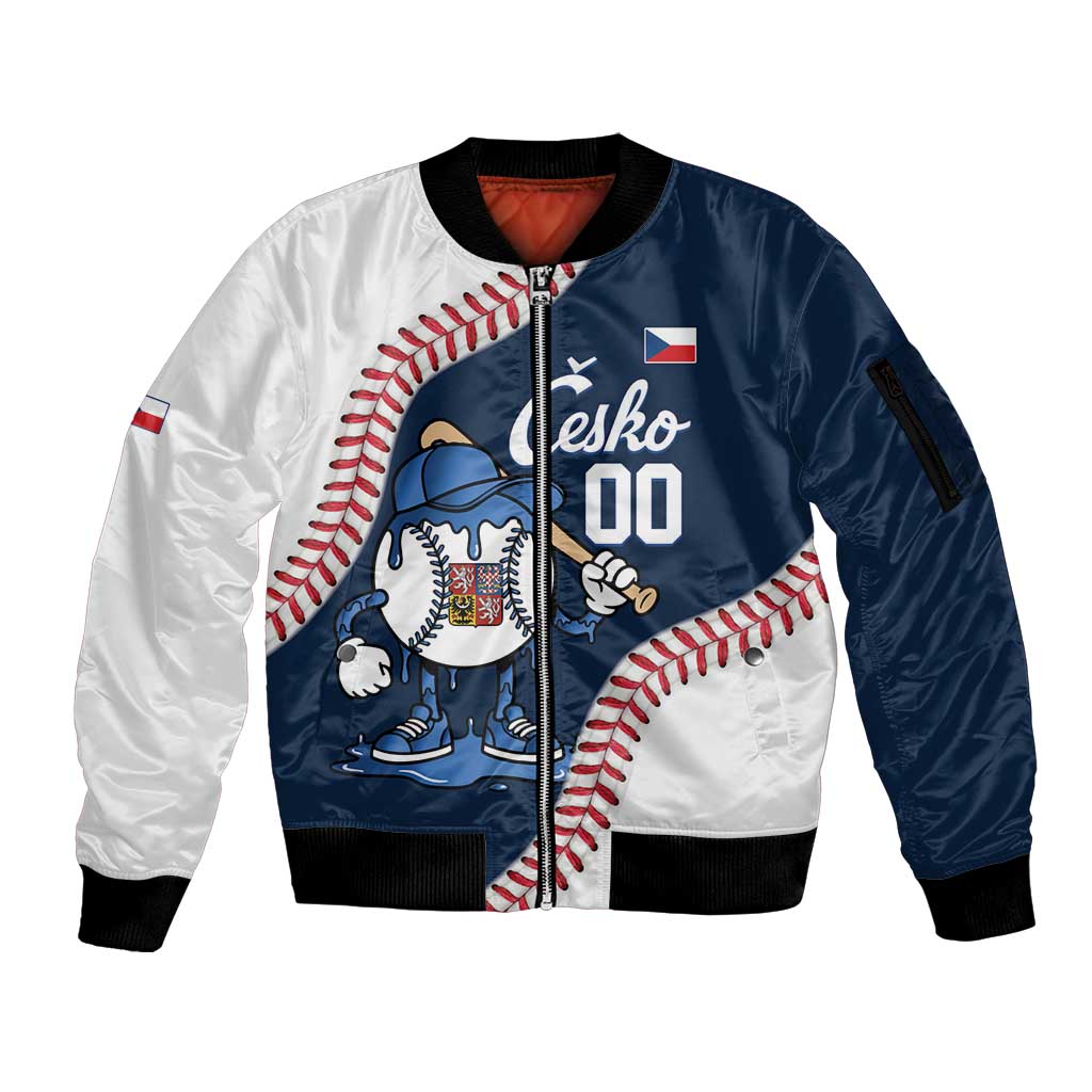 Czech Republic 2026 Baseball Custom Sleeve Zip Bomber Jacket Go Cesko Drip Style