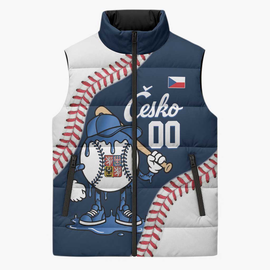Czech Republic 2026 Baseball Custom Sleeveless Puffer Jacket Go Cesko Drip Style