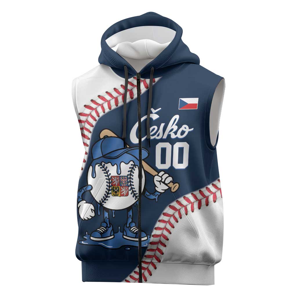 Czech Republic 2026 Baseball Custom Sleeveless Zip Hoodie Go Cesko Drip Style