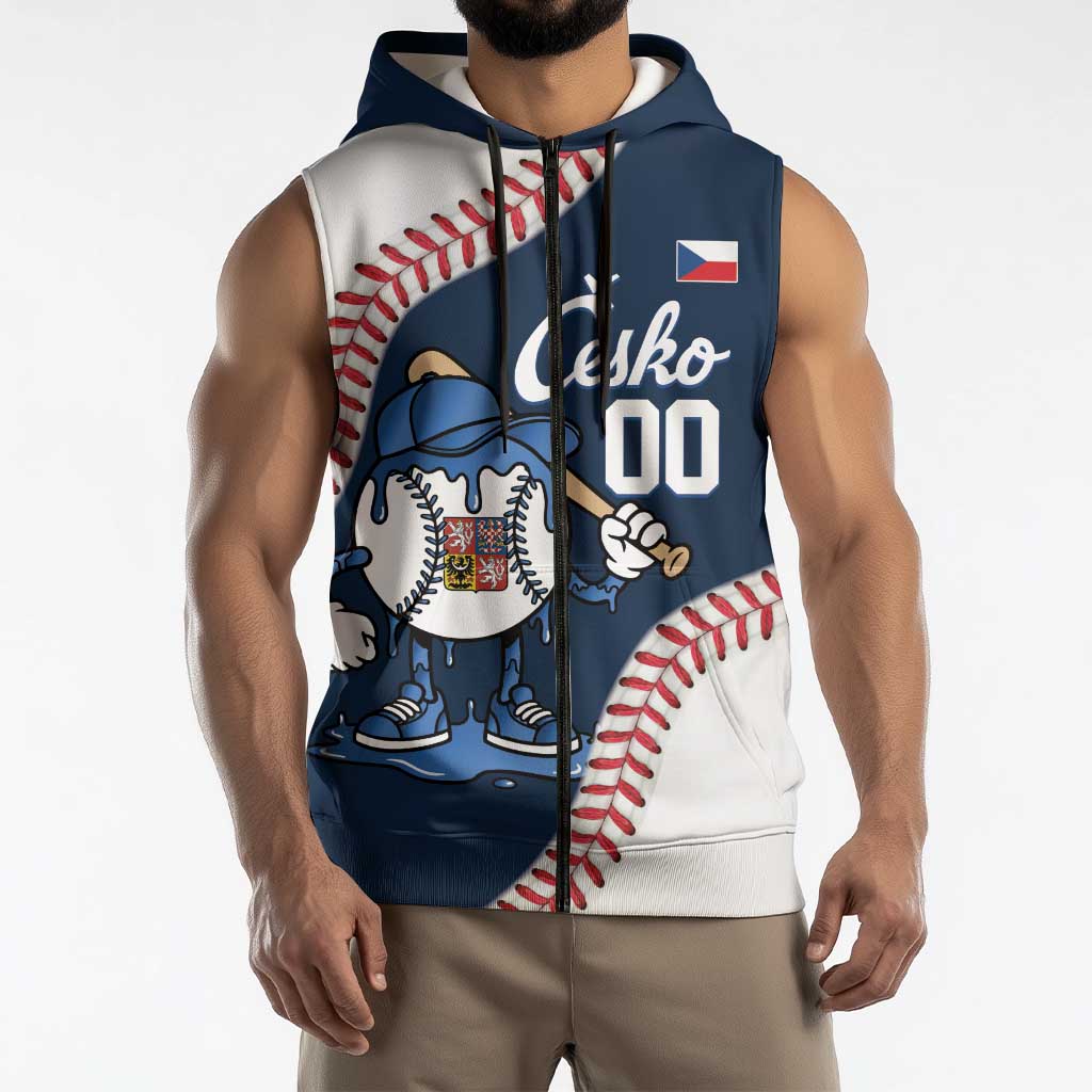 Czech Republic 2026 Baseball Custom Sleeveless Zip Hoodie Go Cesko Drip Style