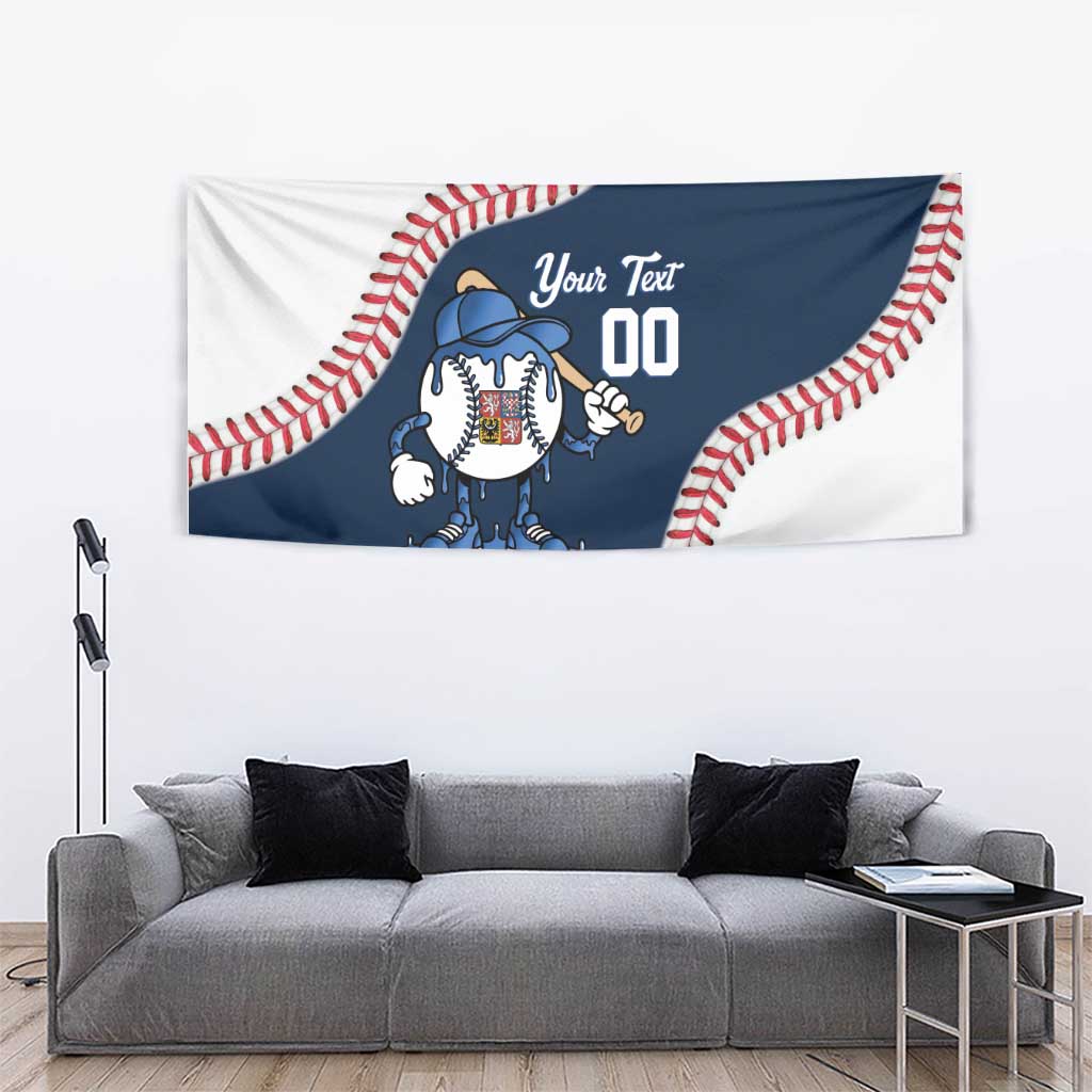 Czech Republic 2026 Baseball Custom Tapestry Go Cesko Drip Style