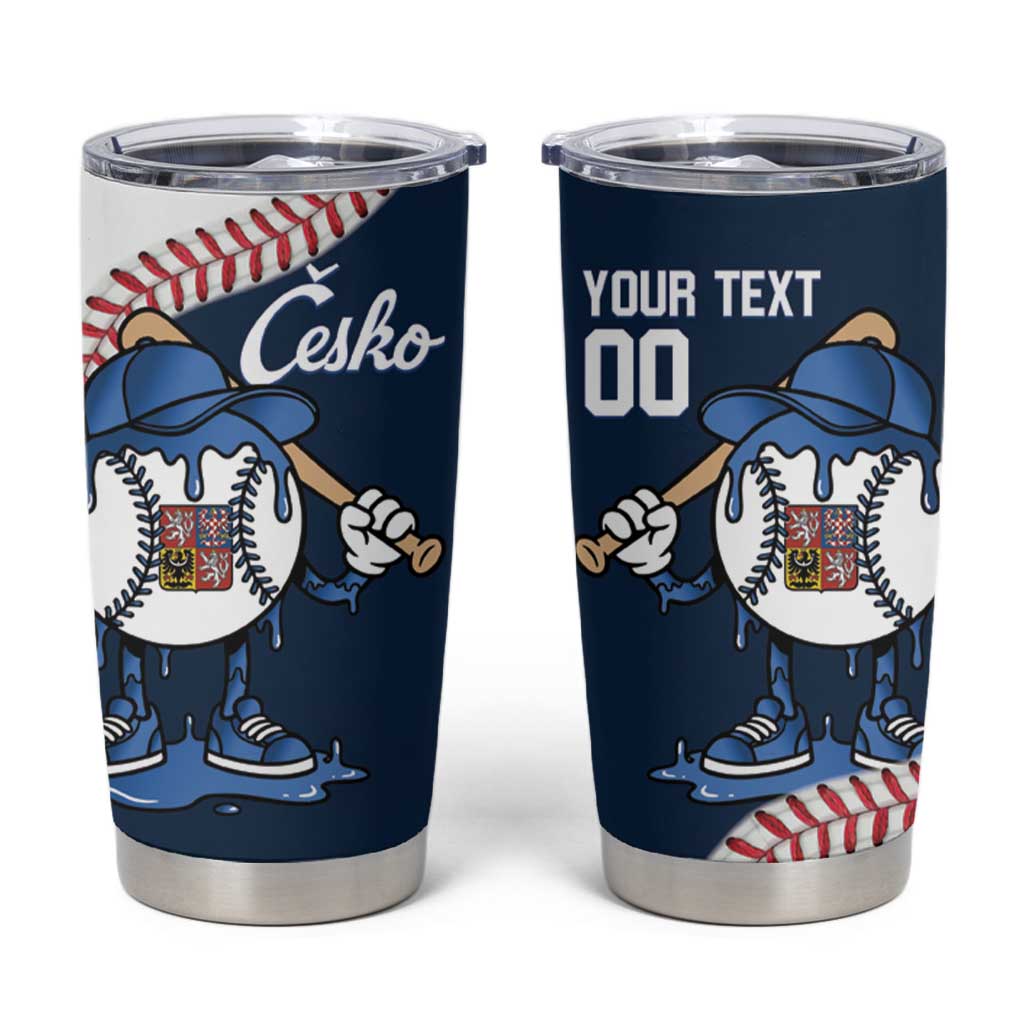 Czech Republic 2026 Baseball Custom Tumbler Cup Go Cesko Drip Style