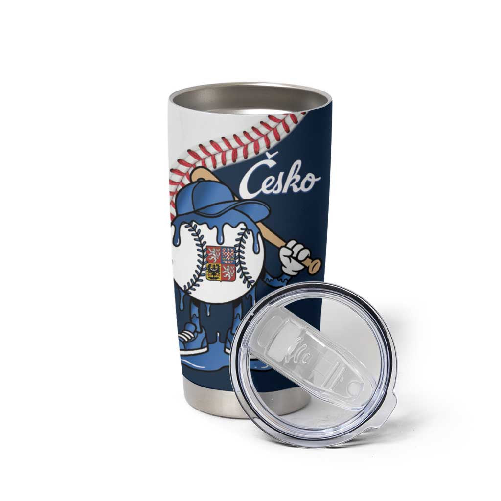 Czech Republic 2026 Baseball Custom Tumbler Cup Go Cesko Drip Style