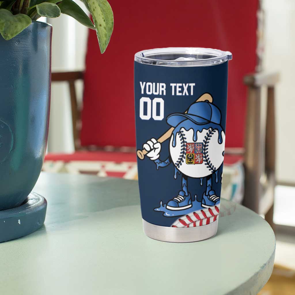Czech Republic 2026 Baseball Custom Tumbler Cup Go Cesko Drip Style
