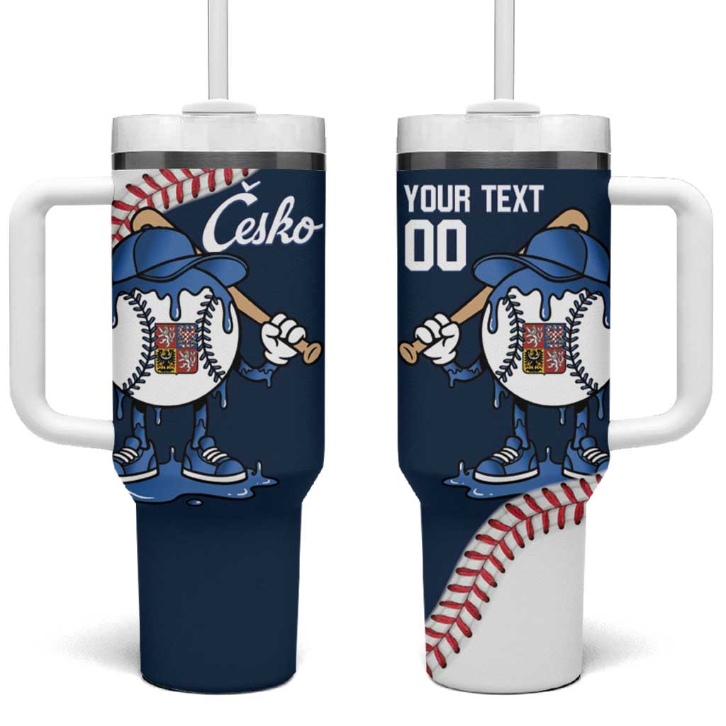 Czech Republic 2026 Baseball Custom Tumbler With Handle Go Cesko Drip Style