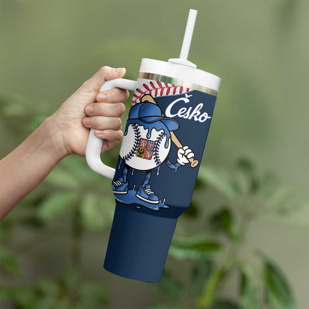 Czech Republic 2026 Baseball Custom Tumbler With Handle Go Cesko Drip Style