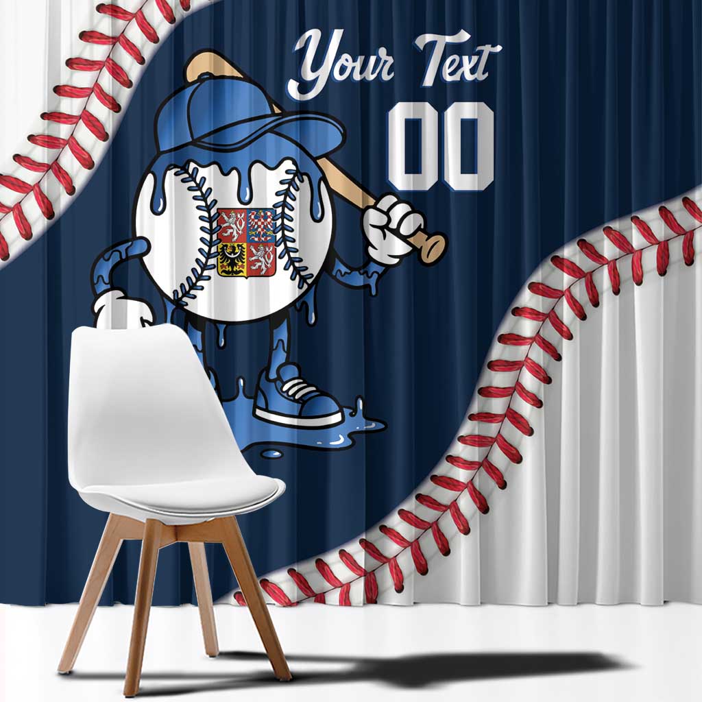 Czech Republic 2026 Baseball Custom Window Curtain Go Cesko Drip Style