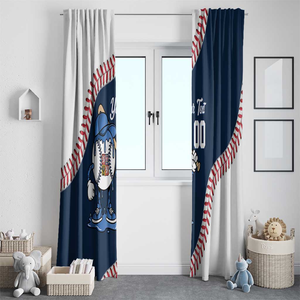 Czech Republic 2026 Baseball Custom Window Curtain Go Cesko Drip Style