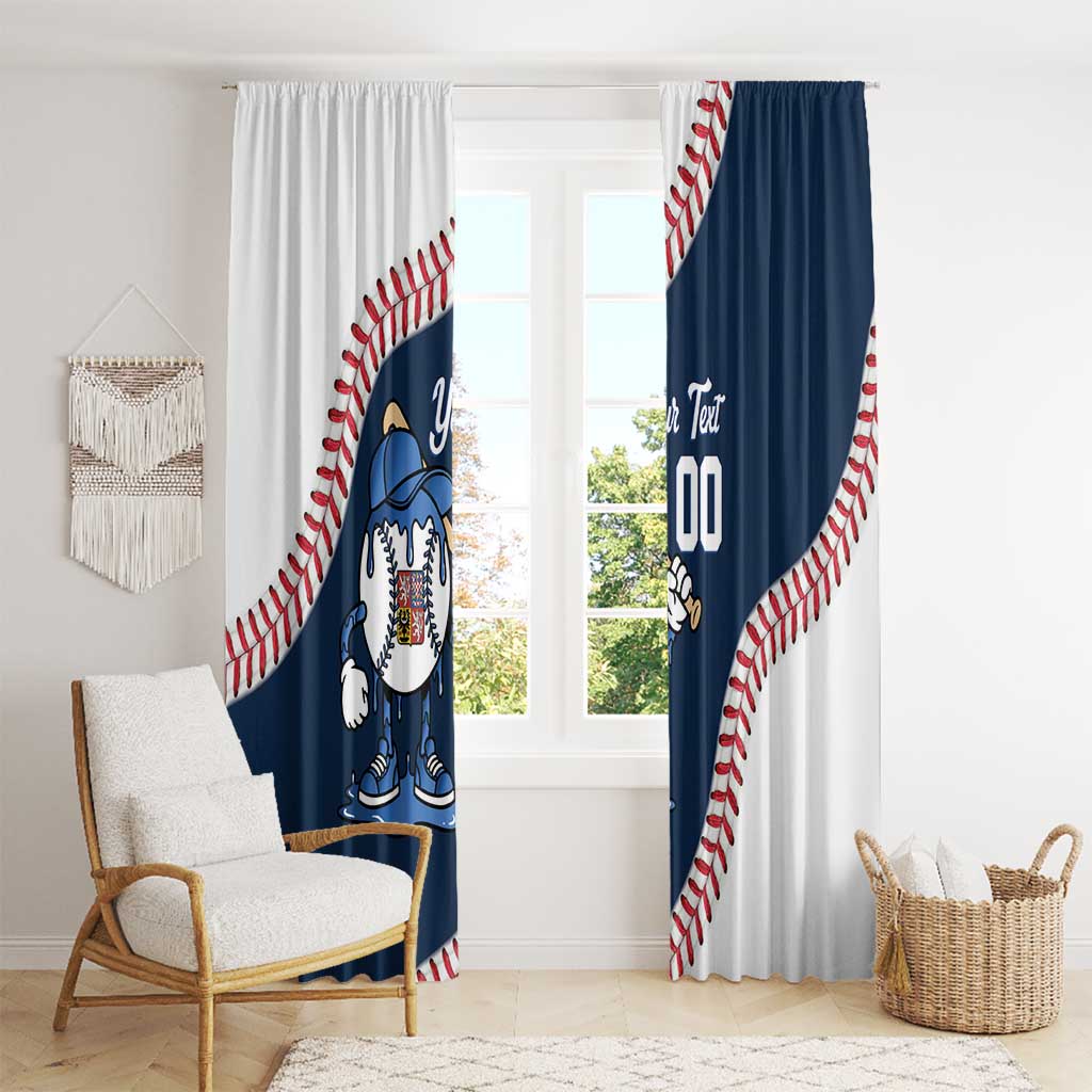 Czech Republic 2026 Baseball Custom Window Curtain Go Cesko Drip Style