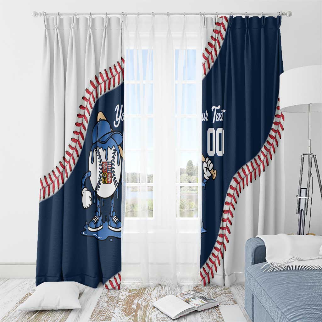 Czech Republic 2026 Baseball Custom Window Curtain Go Cesko Drip Style