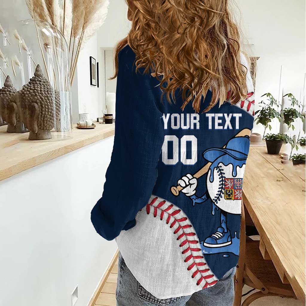 Czech Republic 2026 Baseball Custom Women Casual Shirt Go Cesko Drip Style