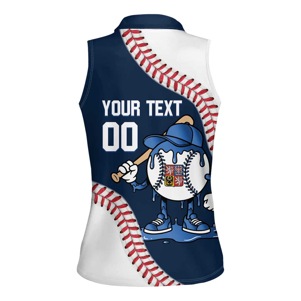 Czech Republic 2026 Baseball Custom Women Sleeveless Polo Shirt Go Cesko Drip Style