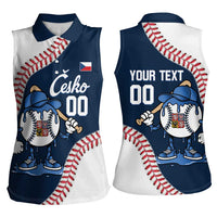 Czech Republic 2026 Baseball Custom Women Sleeveless Polo Shirt Go Cesko Drip Style