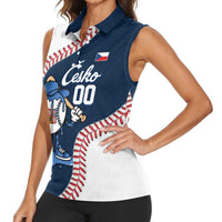 Czech Republic 2026 Baseball Custom Women Sleeveless Polo Shirt Go Cesko Drip Style
